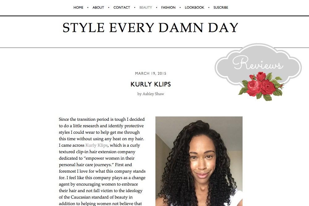 Review: Style Every Damn Day Blog | Kurly Klips